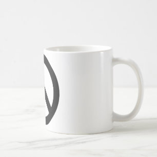 Black White Peace Sign Symbol Coffee Mug