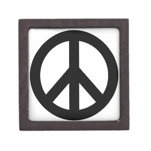 Black White Peace Sign Symbol Jewelry Box