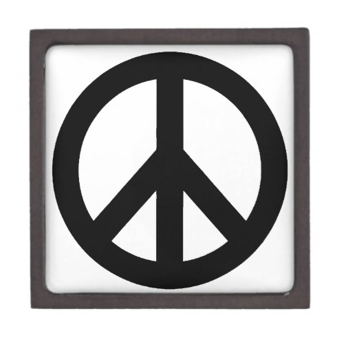 Black White Peace Sign Symbol Keepsake Box