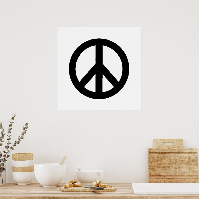 Black White Peace Sign Symbol Poster | Zazzle