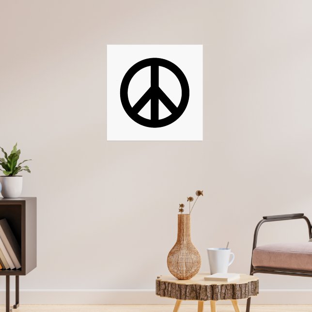 Black White Peace Sign Symbol Poster | Zazzle