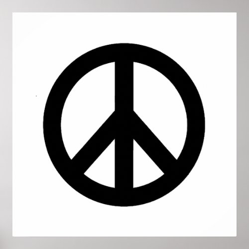 Black White Peace Sign Symbol Poster