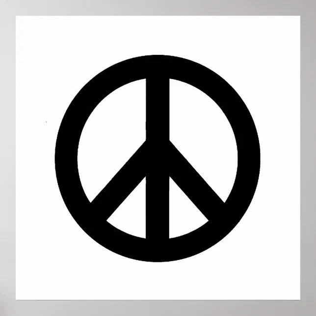 Black White Peace Sign Symbol Poster | Zazzle