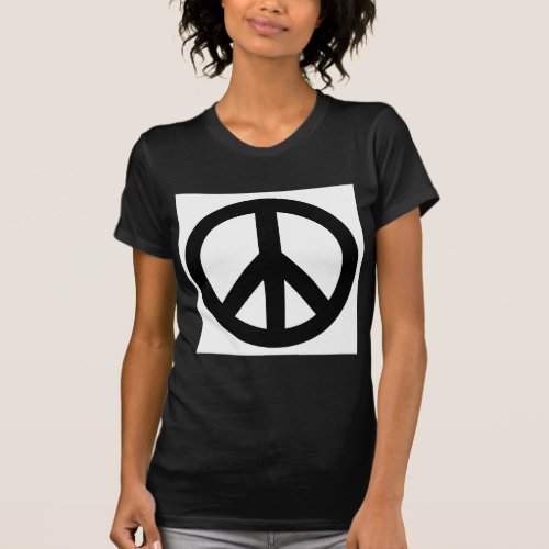 Black White Peace Sign Symbol T_Shirt