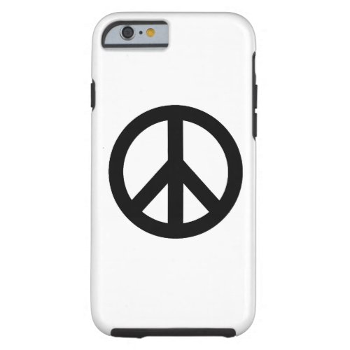 Black White Peace Sign Symbol Tough iPhone 6 Case