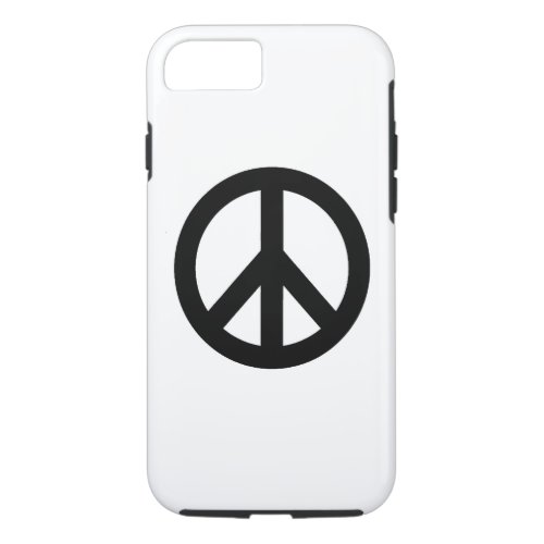 Black White Peace Sign Symbol Tough iPhone 7 Case