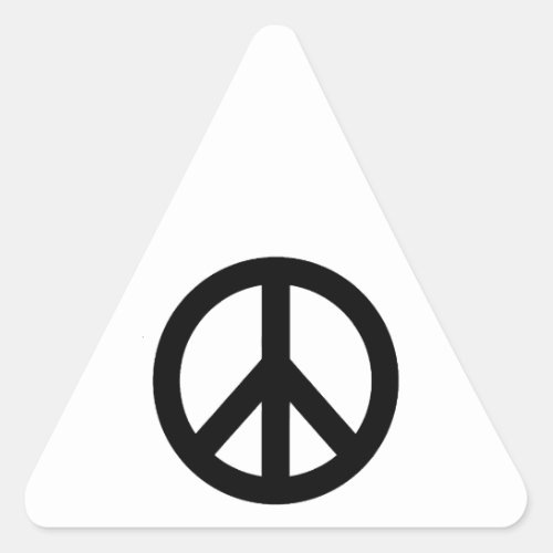 Black White Peace Sign Symbol Triangle Sticker
