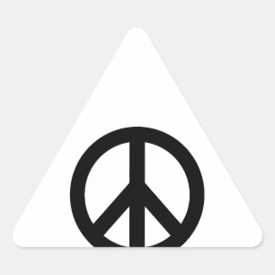 Black White Peace Sign Symbol Triangle Sticker