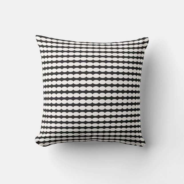 Black White Pearl Patterns Stylish Modern Custom Outdoor Pillow (Front)