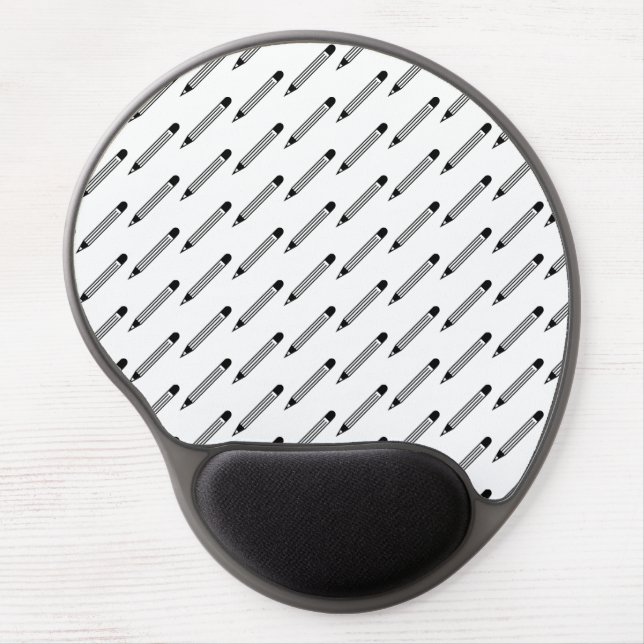 Black & White Pencil Gel Mouse Pad (Front)