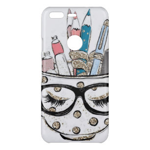 BLACK & WHITE PENCIL STAND DISIGN ON iPhone Case