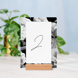 Black & White Peonies Watercolor Floral Wedding Holder