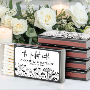 Black White Perfect Match Floral Wedding Favor