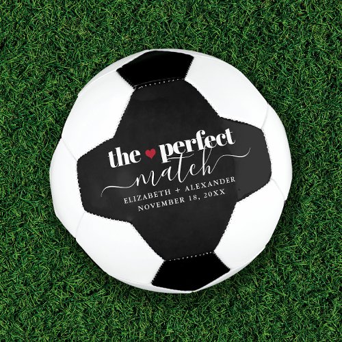 Black White Perfect Match Love Couple Custom Soccer Ball