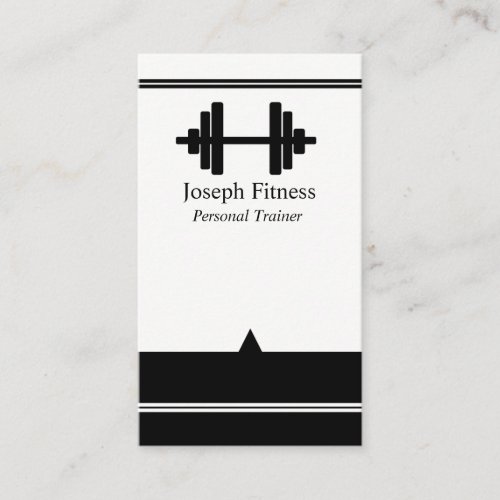 Black White Personal Trainer Fitness Business Card