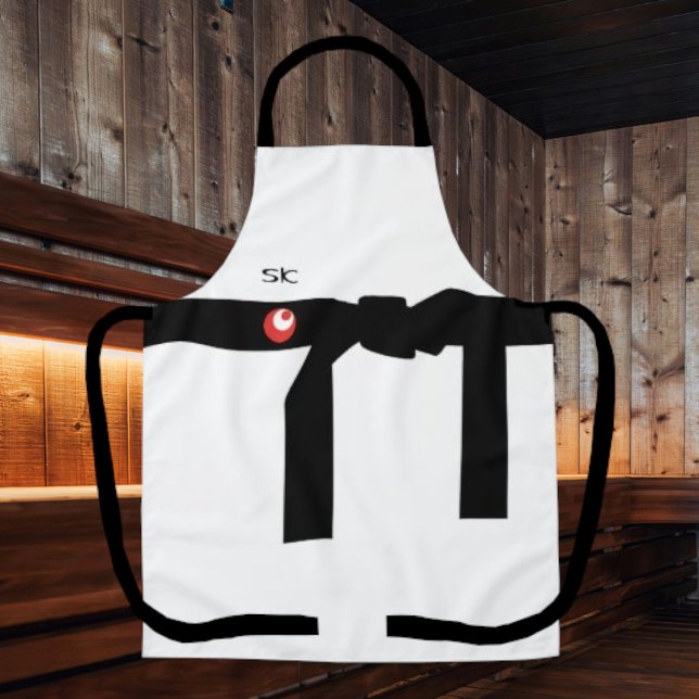 Black White Personalized Asian Style Unisex Apron (Creator Uploaded)