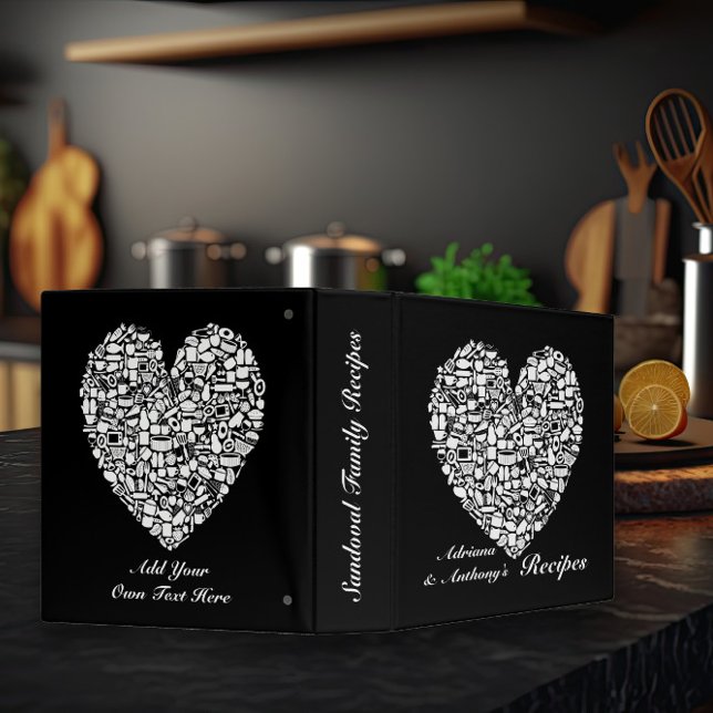 Black & White Personalized Kitchen Recipe Binder (Creator Uploaded)