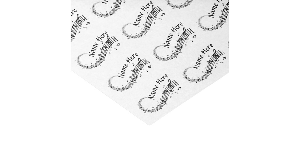 Black White Personalized Music Note Tissue Paper Zazzle