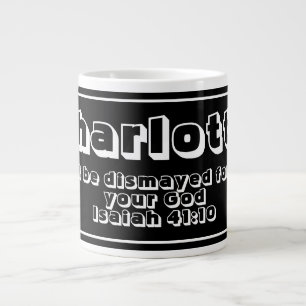 Black & White Personalized Name Bible Verse Quote Giant Coffee Mug