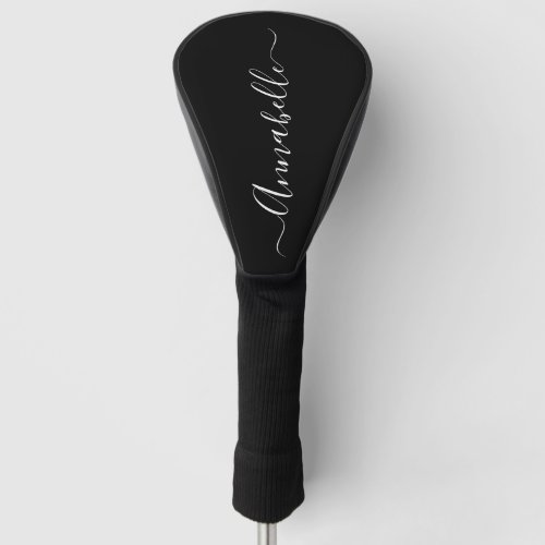 Black  White Personalized Name Golf Head Cover