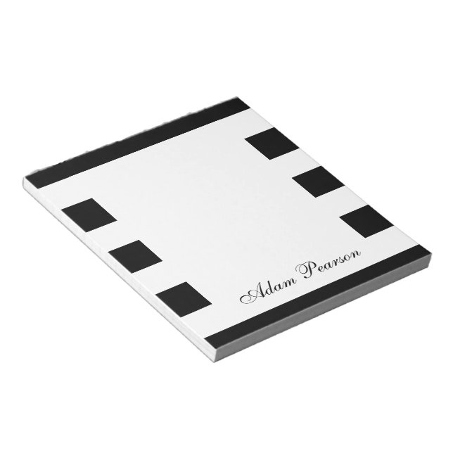 Black & White Personalized Notepad (Angled)