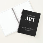 Black White Personalized Sketchbook Your Name Notebook at Zazzle