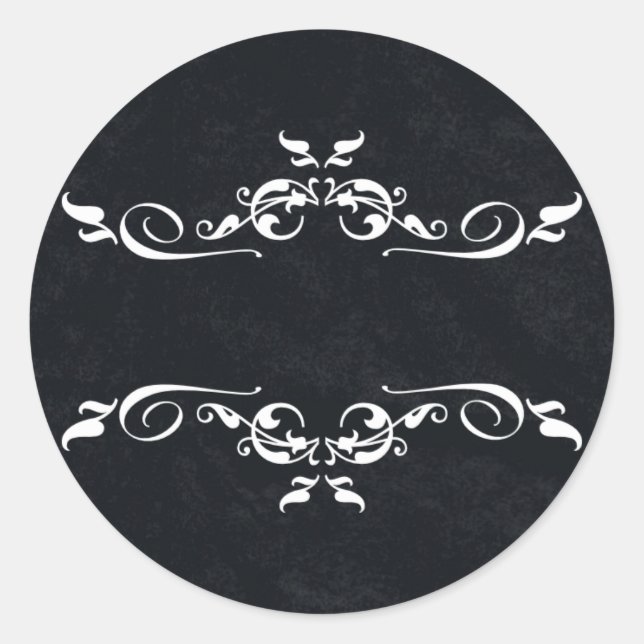 Black & White Personalized Thank You Classic Round Sticker (Front)