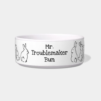 Black & White Pet Bunny Rabbit Dish Personalize