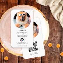 Black & White Pet Dog Photo Social Media Qr Code