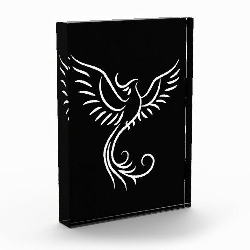 Black White Phoenix Mystical Bird Rise  Acrylic Award