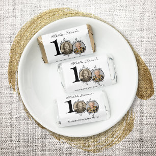 Black White Photo 100th Birthday Thank You favor