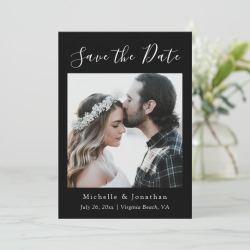 Black  White Photo Bible Verse Christian Wedding Save The Date