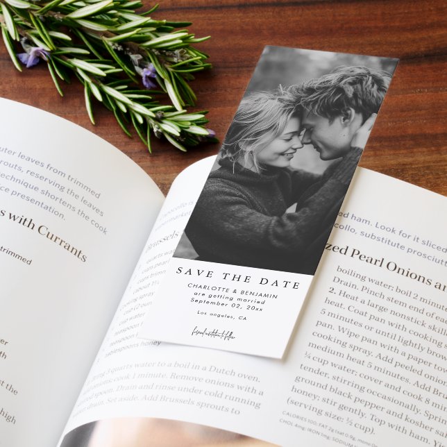 Black & White Photo Bookmark Wedding Save the Date (Book)