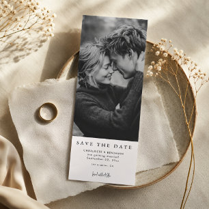 Black & White Photo Bookmark Wedding Save the Date
