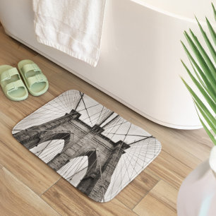 Black & White Photo Brooklyn Bridge Bath Mat