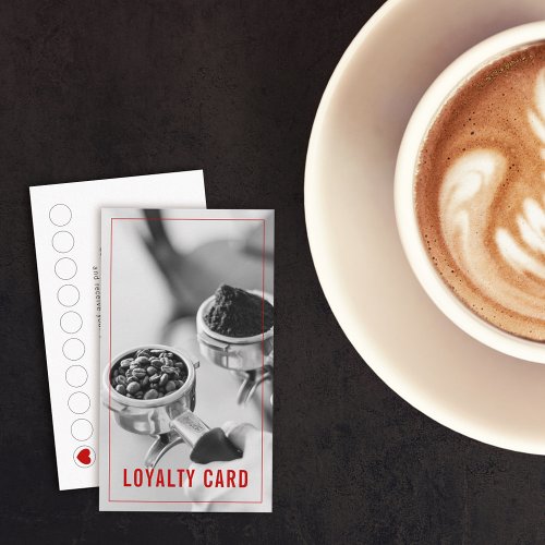Black White Photo Coffee Shop Loyalty Card