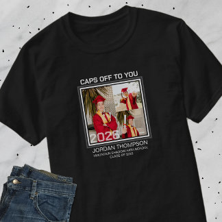 Black & White Photo Collage 2026 Grad Family Group T-Shirt