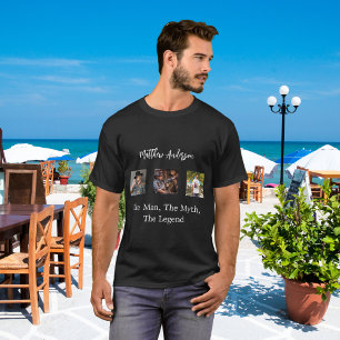 Black white photo collage man myth legend T-Shirt