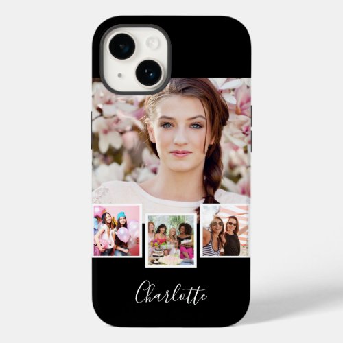 Black white photo collage name Case_Mate iPhone 14 case