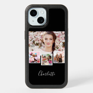 Black white photo collage name iPhone 15 case