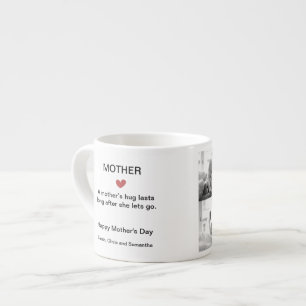 Black & White Photo Collage with Custom Text -  Espresso Cup