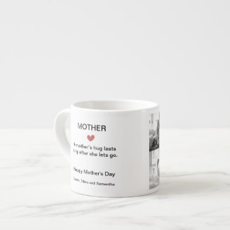 Black & White Photo Collage with Custom Text - Espresso Cup