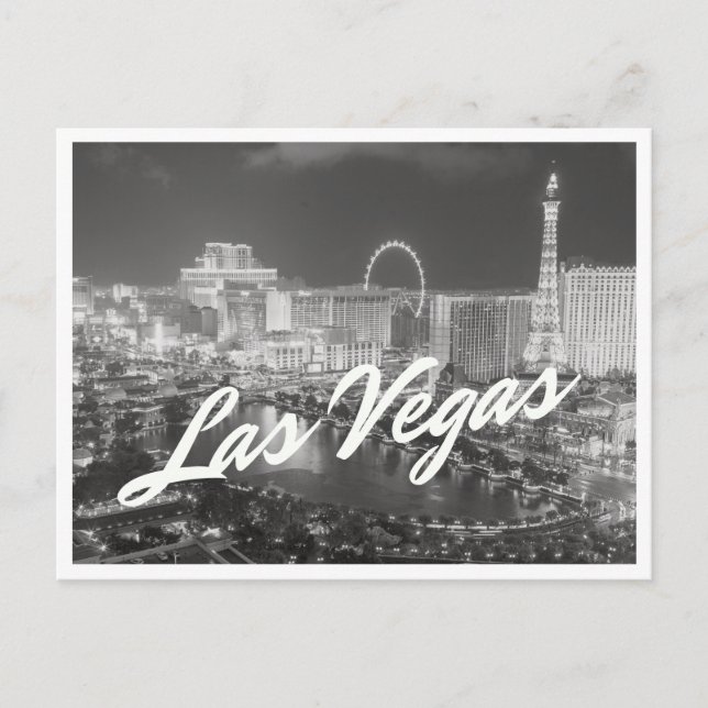 Black & White Photo Las Vegas Postcard (Front)