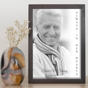 Black & White Photo Memorial Funeral Service Poster