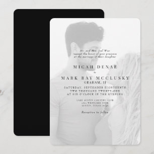 Black & White Photo Modern Wedding Invitation
