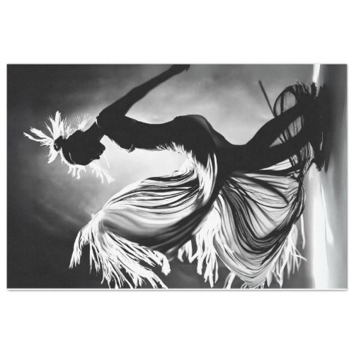 Black White Photo of Woman Dancing decoupage Tissue Paper