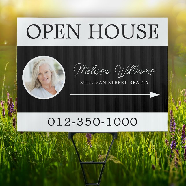 Black White Photo Open House Real Estate  Sign (Creator Uploaded)