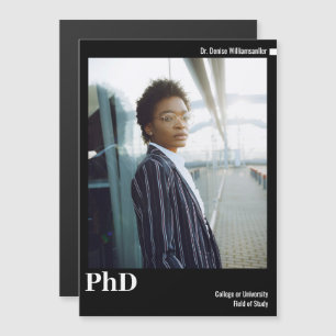 Black White Photo PhD Graduation Announcement