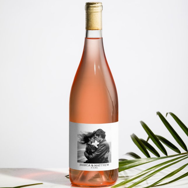 Black & White Photo  Sparkling Wine Label (Creator Uploaded)