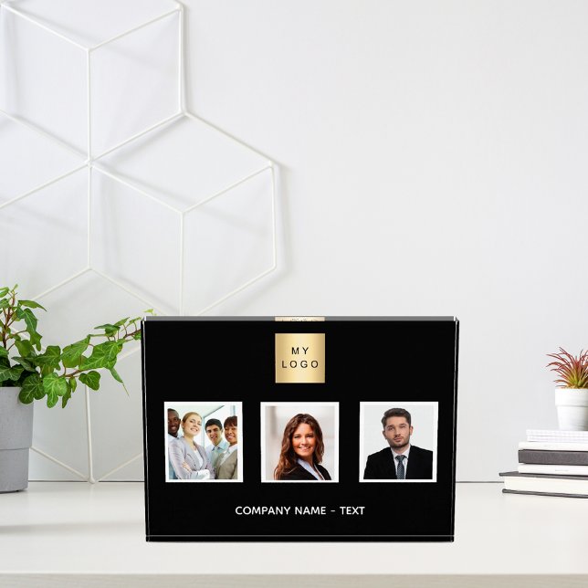 Black white photo team business logo block (Creator Uploaded)